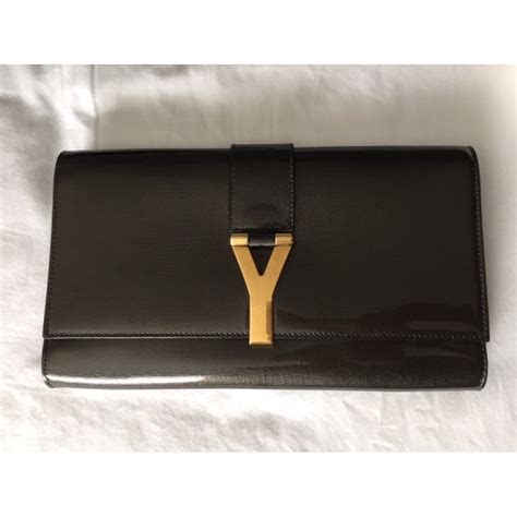 ysl y logo clutch